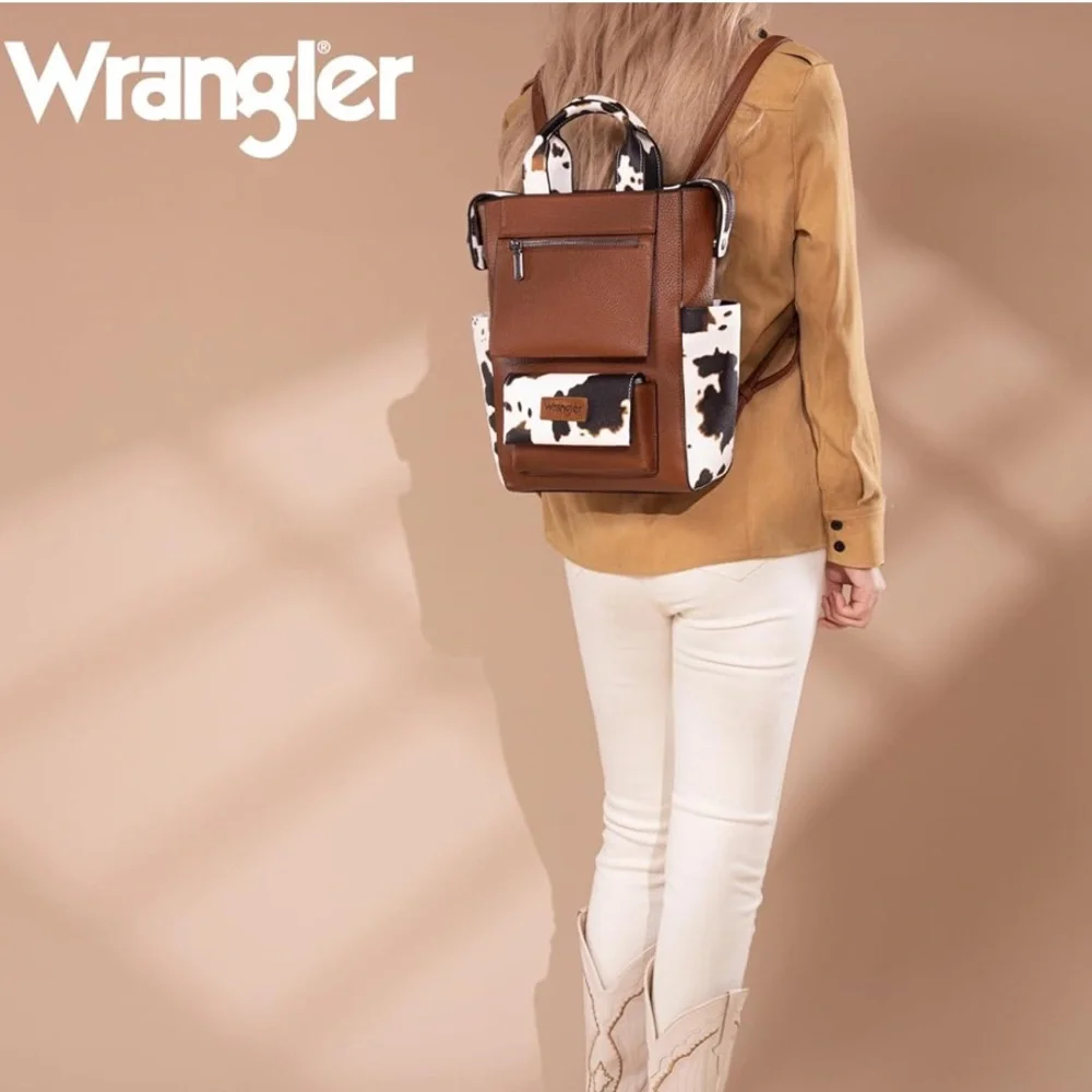 Wrangler Brown Cow Print Backpack